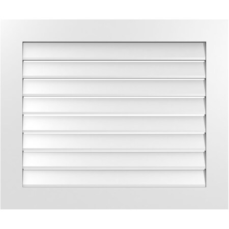 Ekena Millwork Vertical Surface Mount PVC Gable Vent: Functional, w/ 3-1/2"W x 1"P Standard Frame, 36"W x 30"H GVPVE36X3001SF